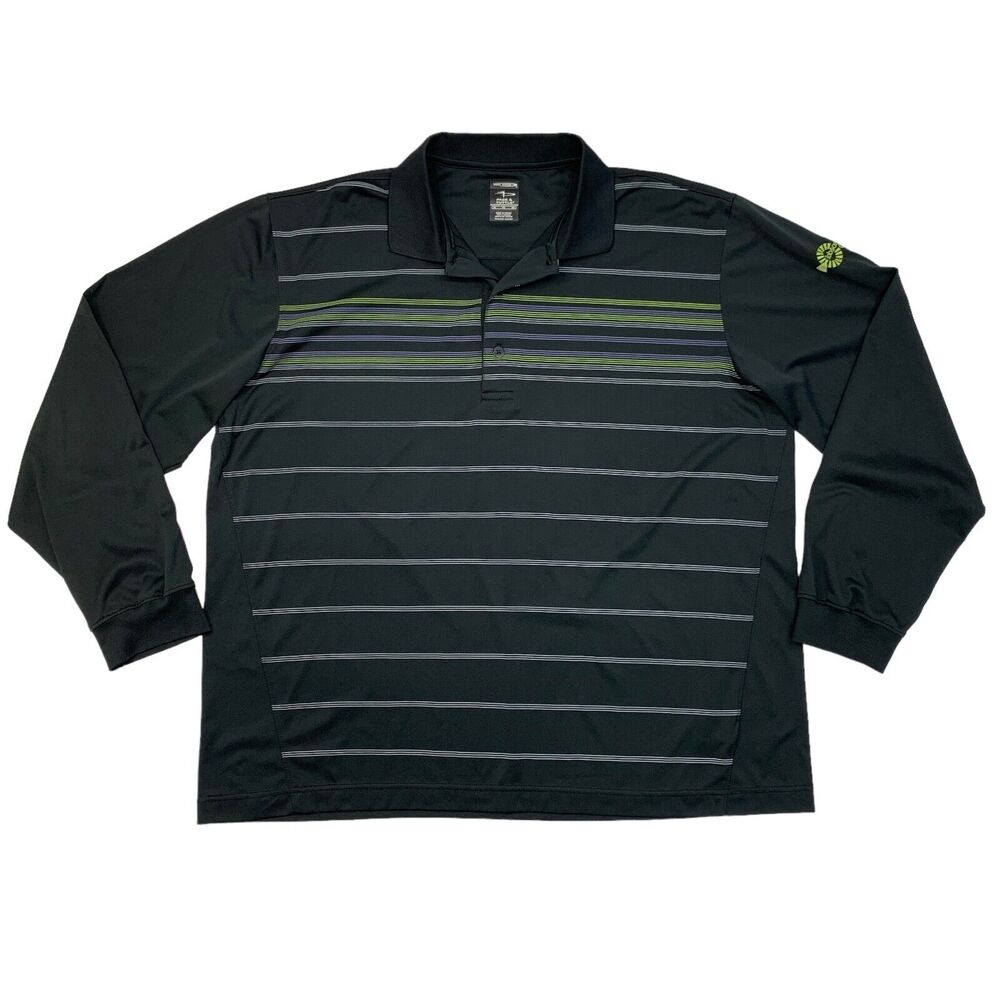 Page and Tuttle Polo Shirt Mens XL Extra Large Black Long Sleeve Cool Swing Golf